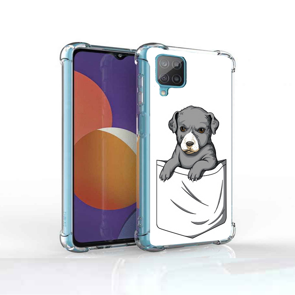 

Чехол MyPads Tocco для Samsung Galaxy M12 собачка в кармане (PT226930.536.611), Прозрачный, Tocco