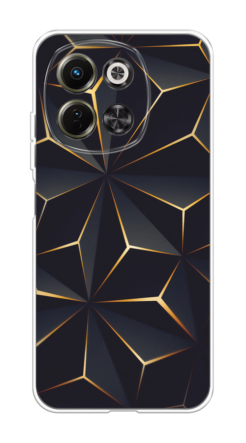 

Чехол на Tecno Spark 30 5G Черные полигоны, Золотистый;черный, 309750-1