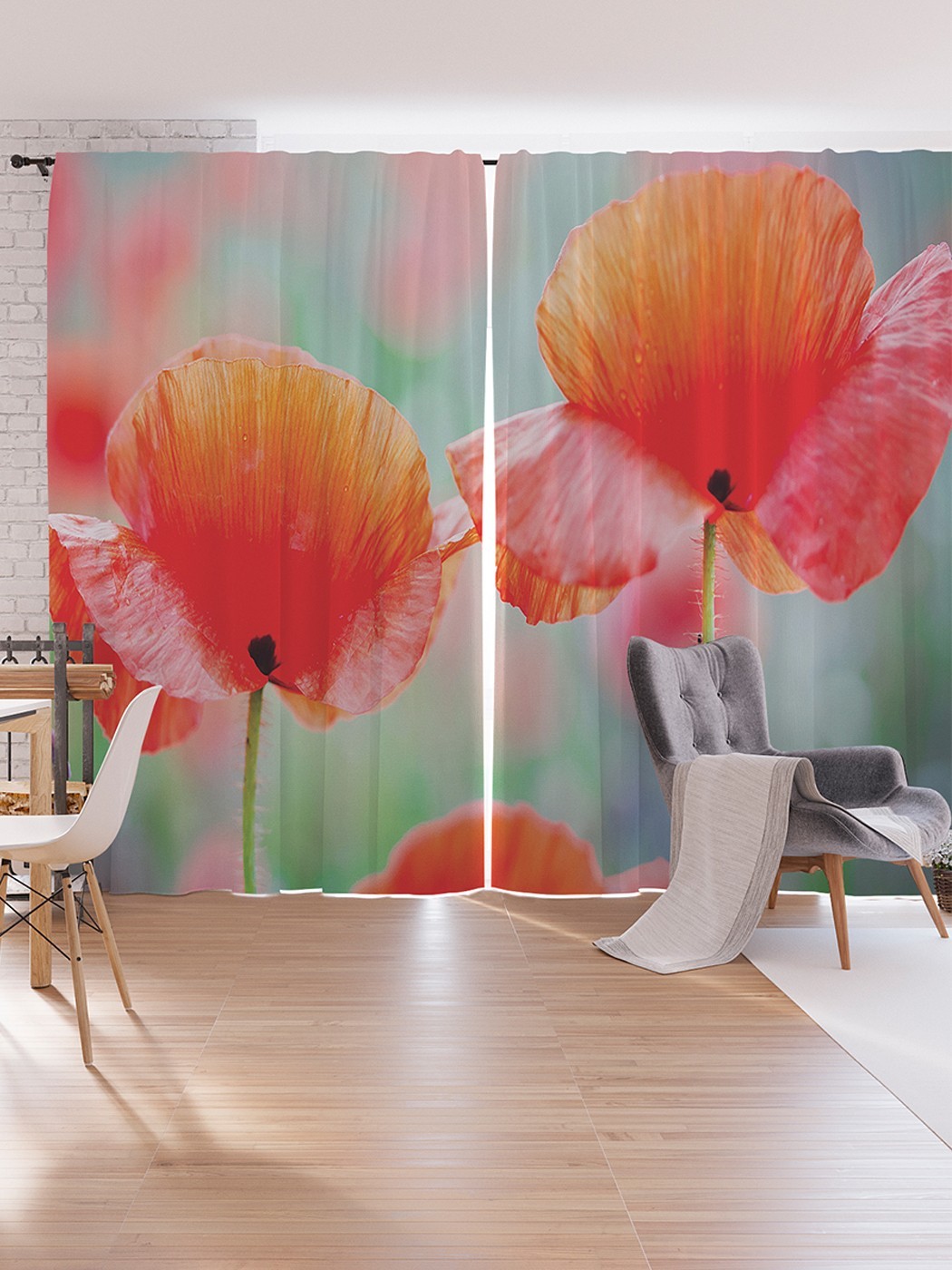 

Шторы под лён JoyArty "Улыбающиеся цветы", серия Oxford DeLux, 340х265 см, Улыбающиеся цветы