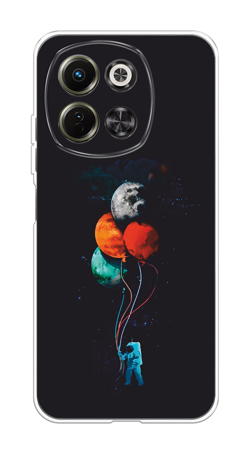 

Чехол на Tecno Spark 30 5G Космонавт с шариками, Разноцветный, 309750-1
