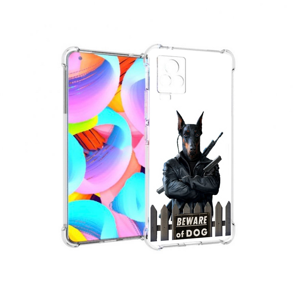 

Чехол MyPads Tocco для Vivo IQOO 7 доберман, Прозрачный, Tocco