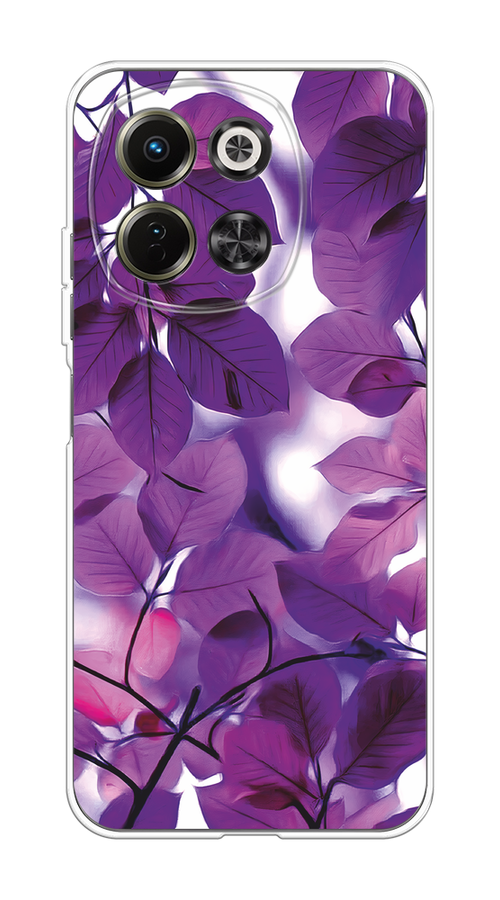

Чехол на Tecno Spark 30 5G Сиреневые листики, Фиолетовый;голубой, 309750-1