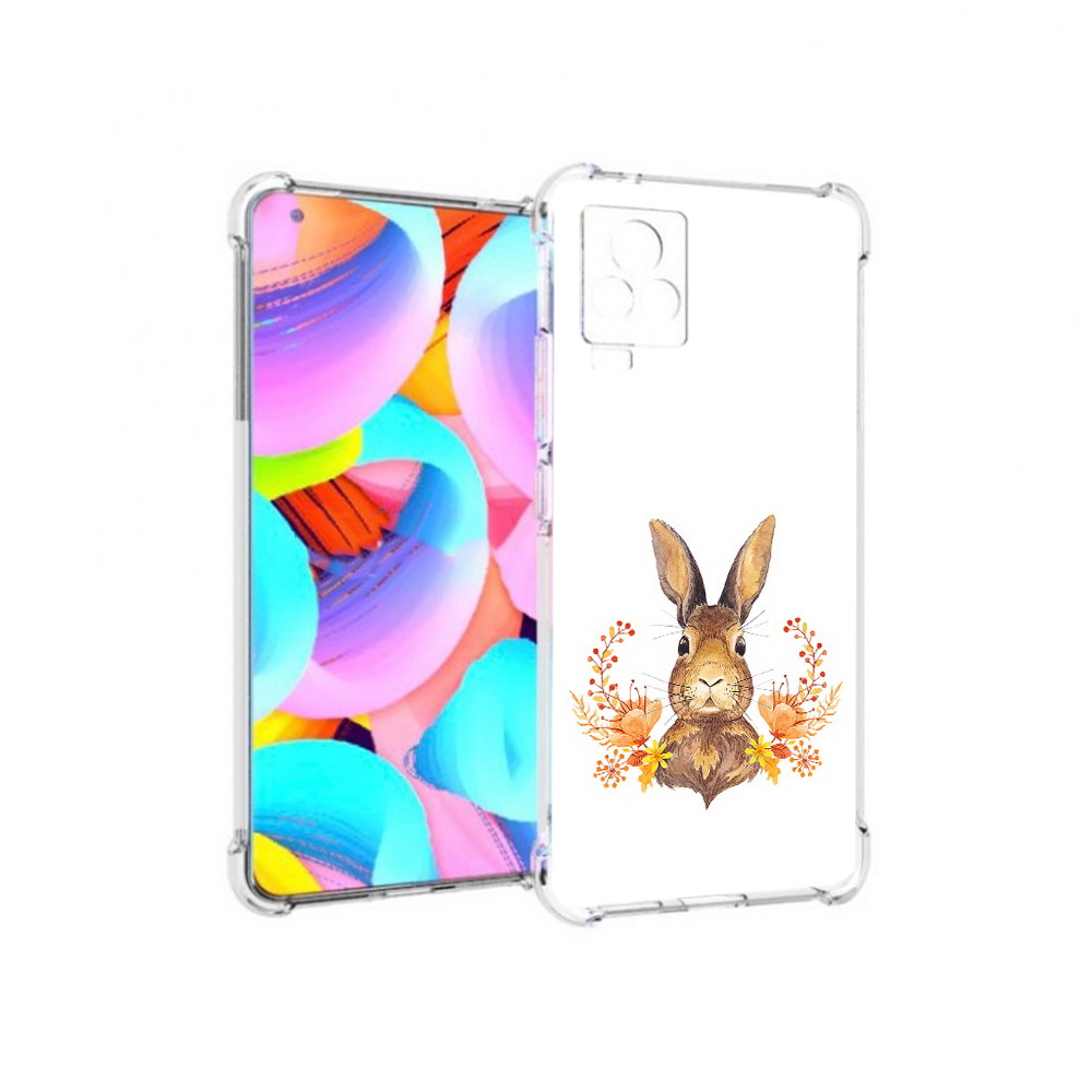 

Чехол MyPads Tocco для Vivo IQOO 7 зайка в цветах, Прозрачный, Tocco