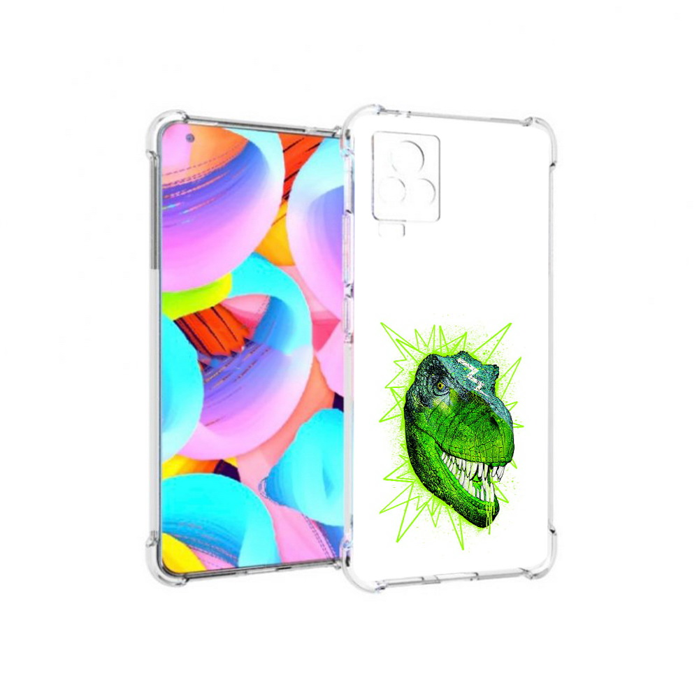 

Чехол MyPads Tocco для Vivo IQOO 7 зеленый динозавр, Прозрачный, Tocco