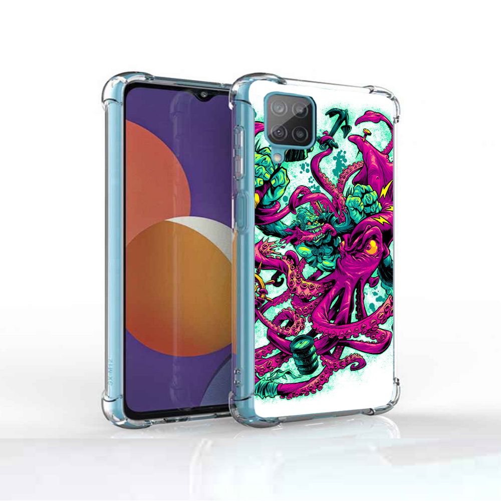 

Чехол MyPads Tocco для Samsung Galaxy M12 фиолетовый кракен (PT226930.536.657), Прозрачный, Tocco