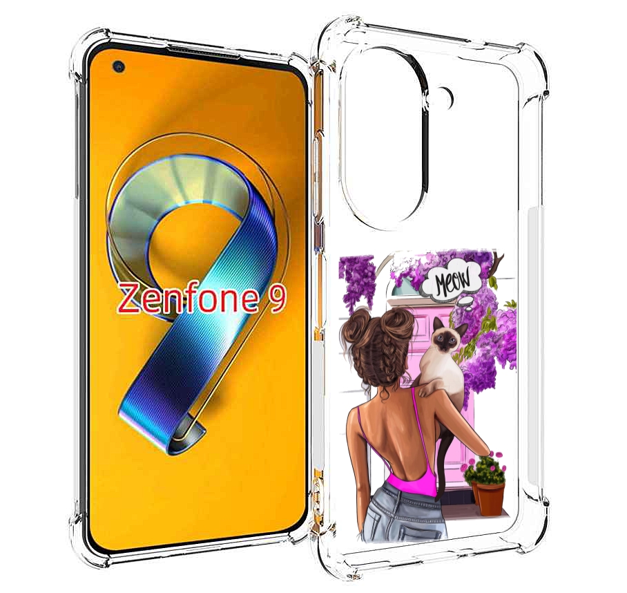 

Чехол MyPads Девушка-с-котиком женский для Asus Zenfone 9 (AI2202), Прозрачный, Tocco