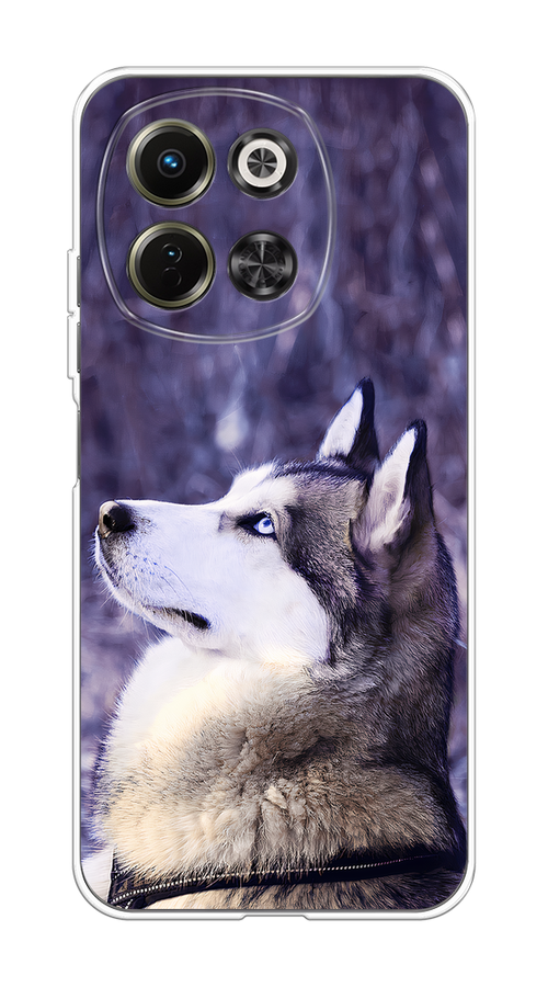 

Чехол на Tecno Spark 30 5G Хаски 1, Фиолетовый;белый, 309750-1