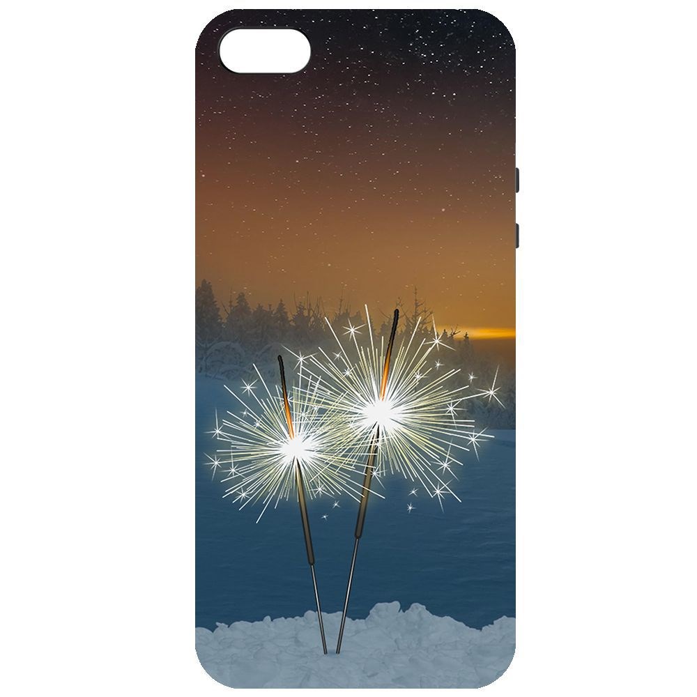 

Чехол-накладка Krutoff Софт Кейс Бенгальский огонь для iPhone 5/5s черный