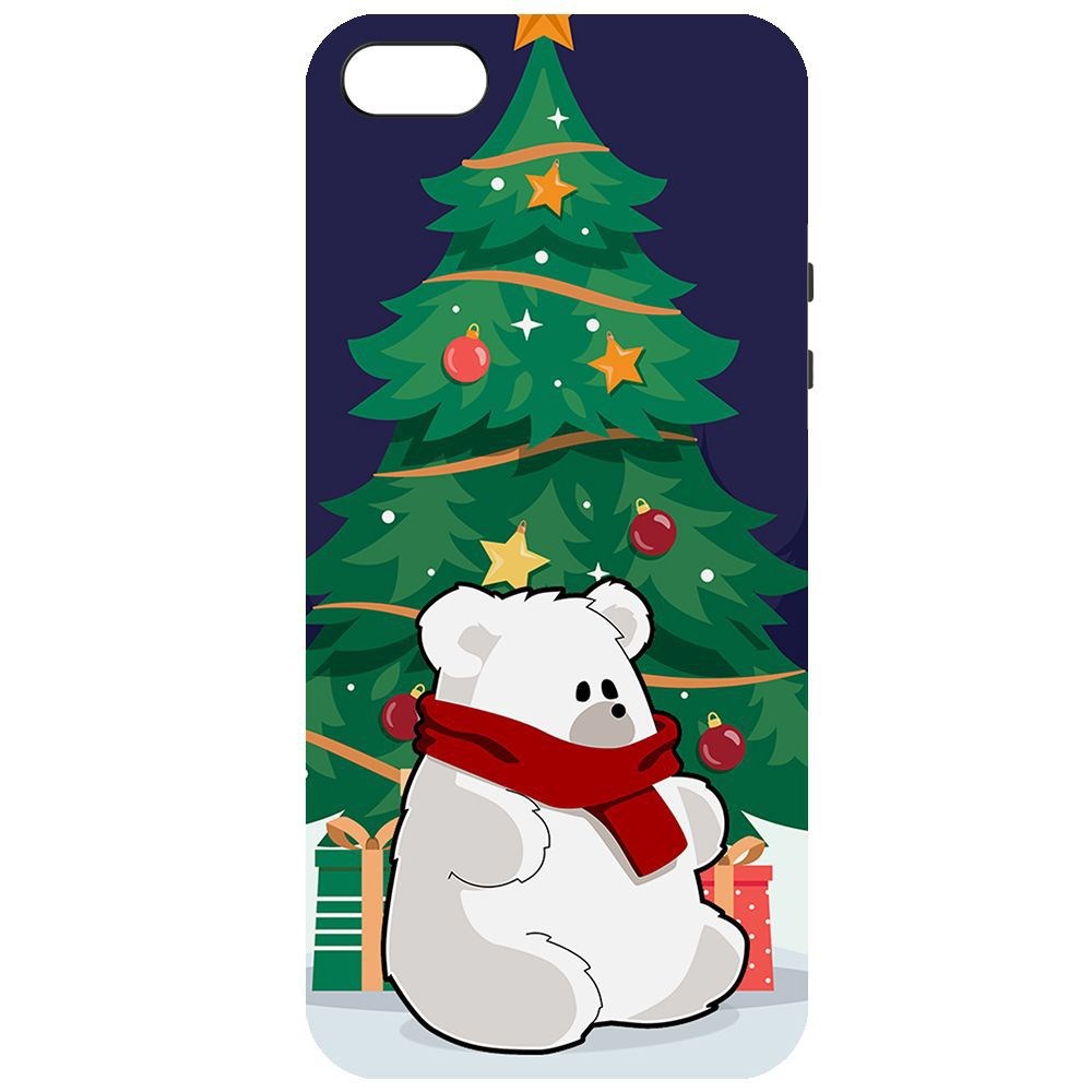 

Чехол-накладка Krutoff Софт Кейс Медвежонок для iPhone 5/5s черный