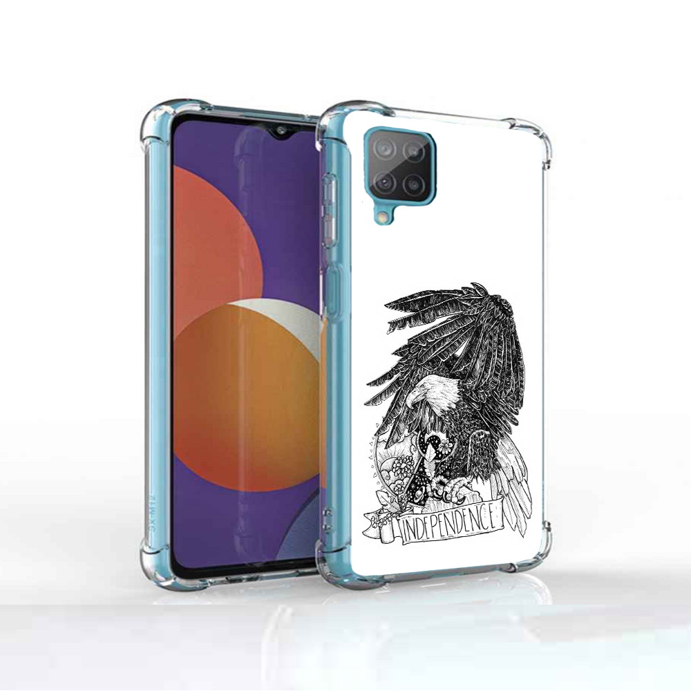 

Чехол MyPads Tocco для Samsung Galaxy M12 черно белый сокол (PT226930.536.688), Прозрачный, Tocco