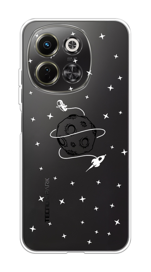 

Чехол на Tecno Spark 30 5G Полет вокруг луны, Белый;серый;черный, 309750-1
