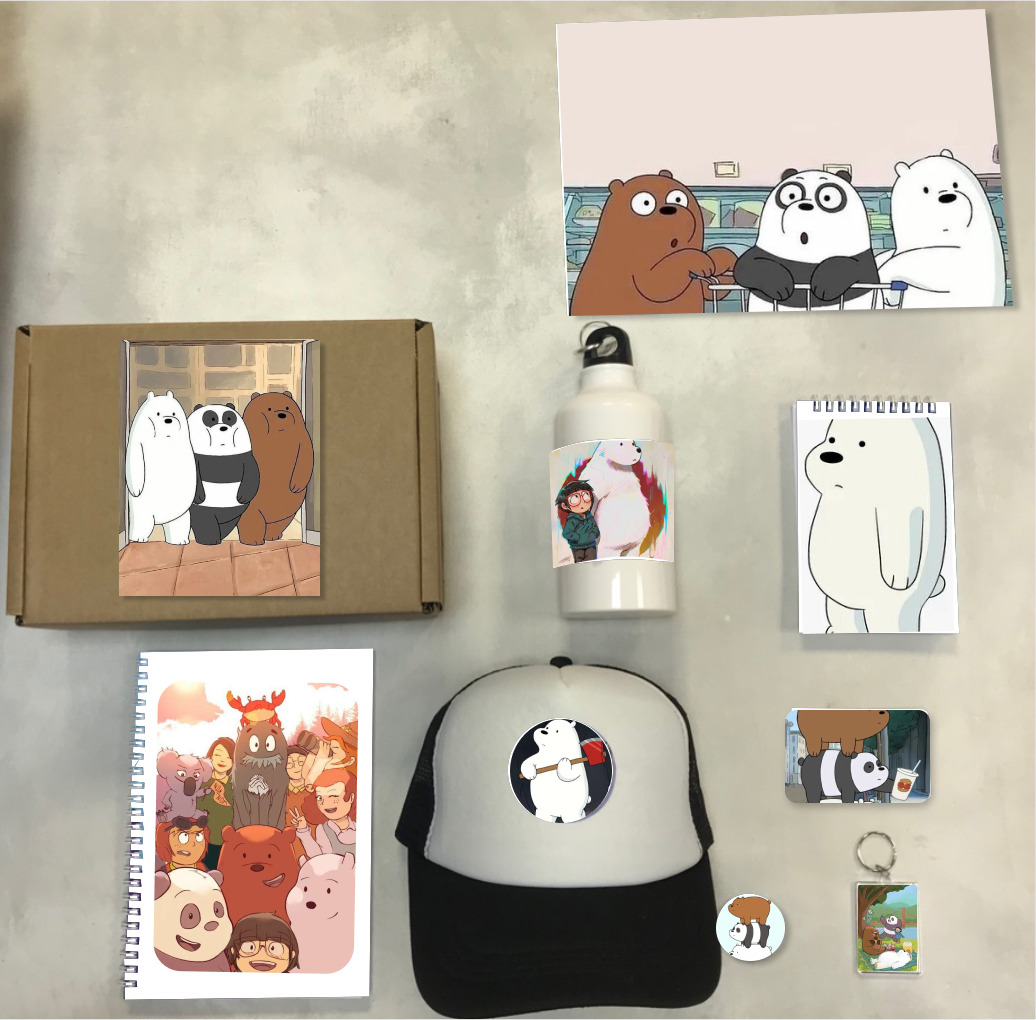 

Бокс с подарком принт Вся правда о медведях, We Bare Bears ВB0008, 8 предметов