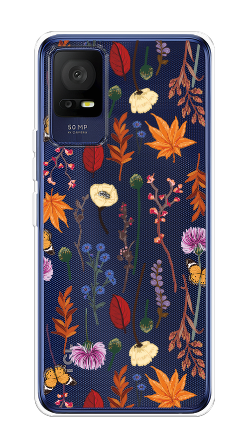 

Чехол на TCL 408/405 "Orange Purple flowers", 291350-1