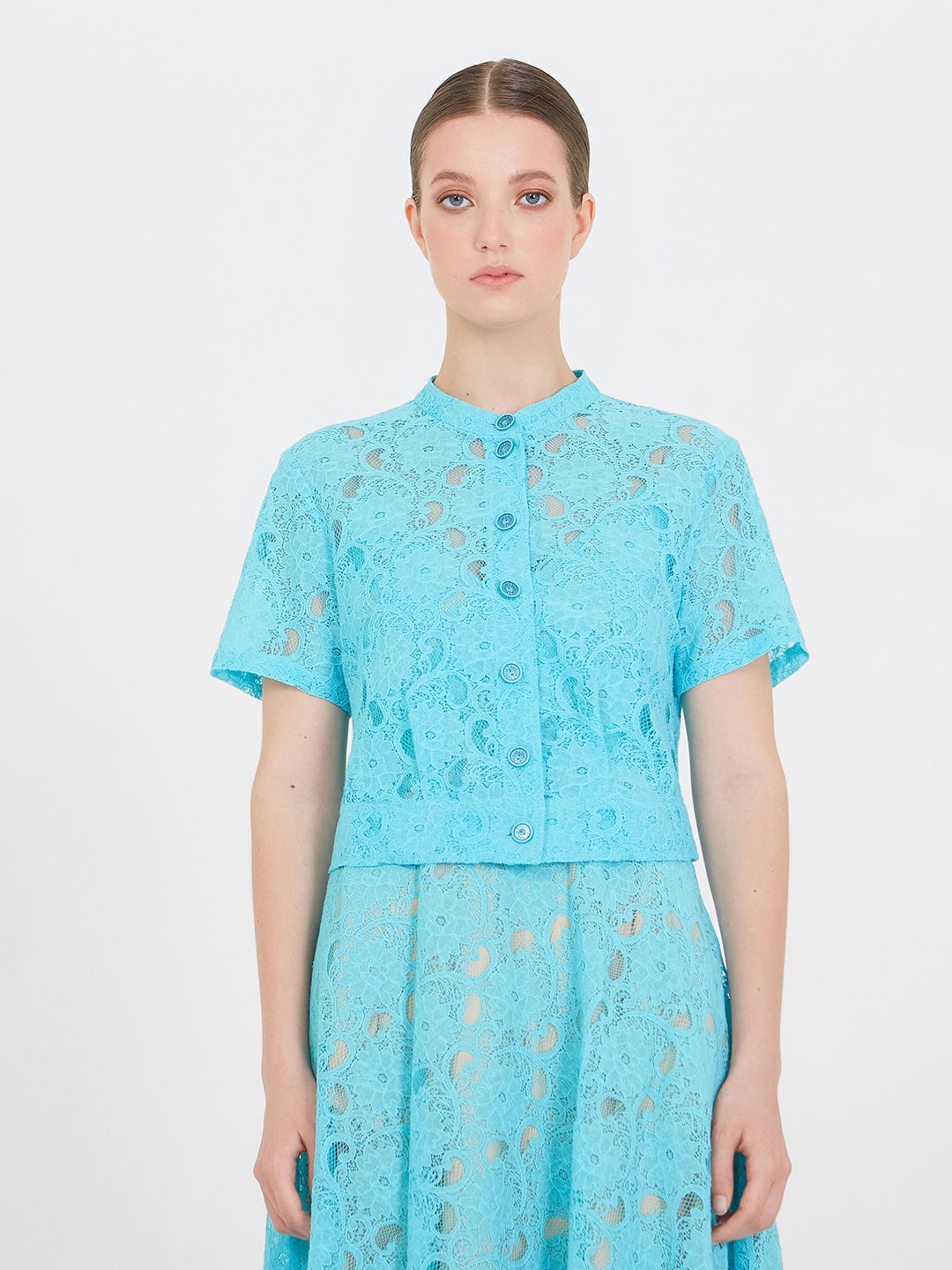 Блуза женская Lo 11231017 бирюзовая 48 RU