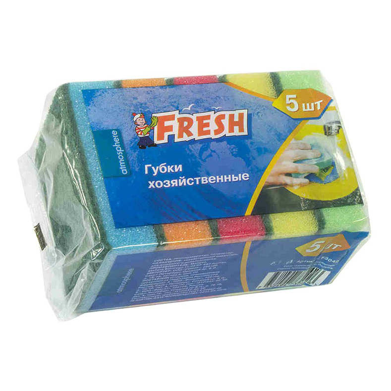 

Губки Fresh хозяйственные, полиэстер, 5 шт.