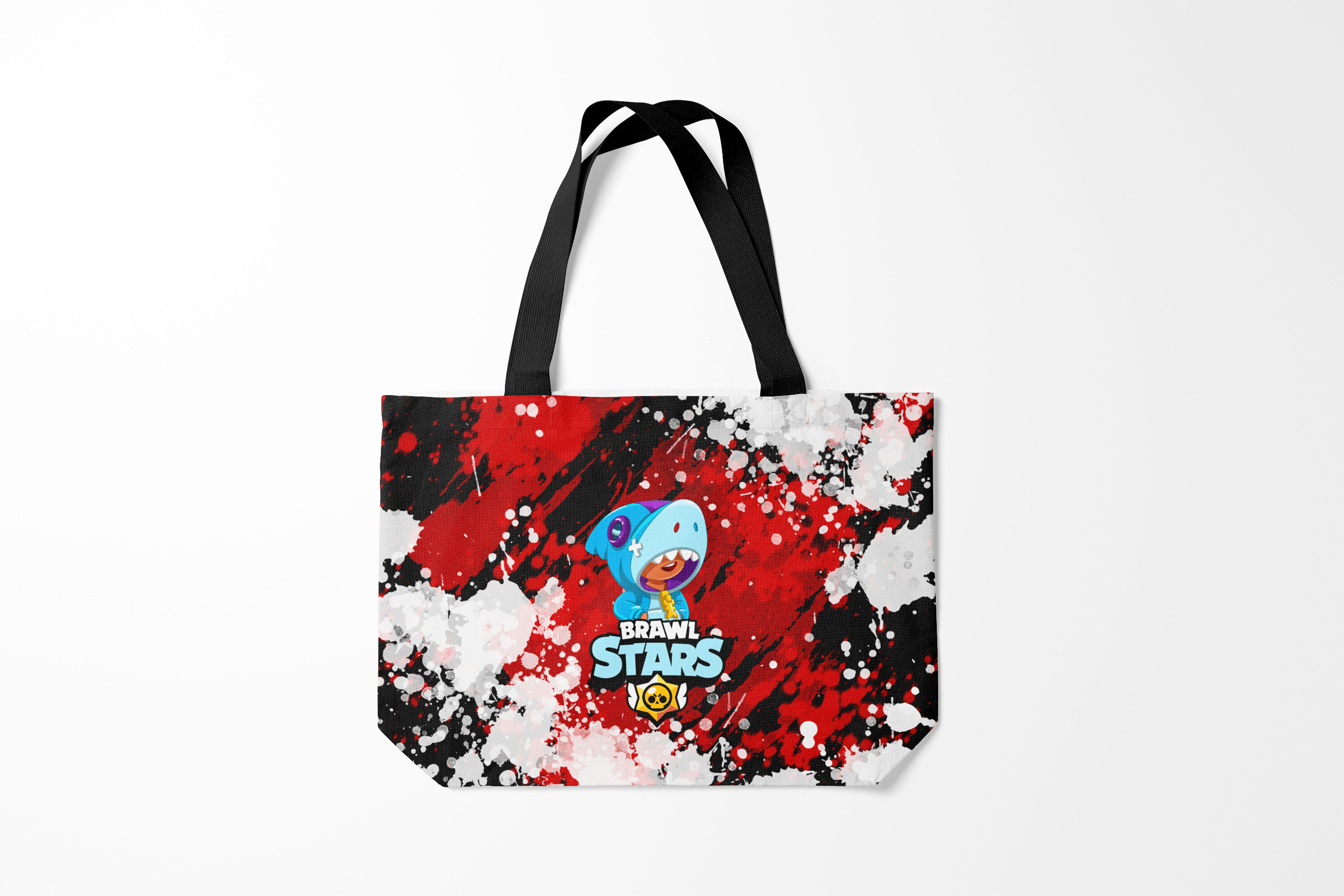 

Сумка шoппер унисекс Burnettie Brawl Stars Leon Shark, красный; черный, Brawl Stars Leon Shark