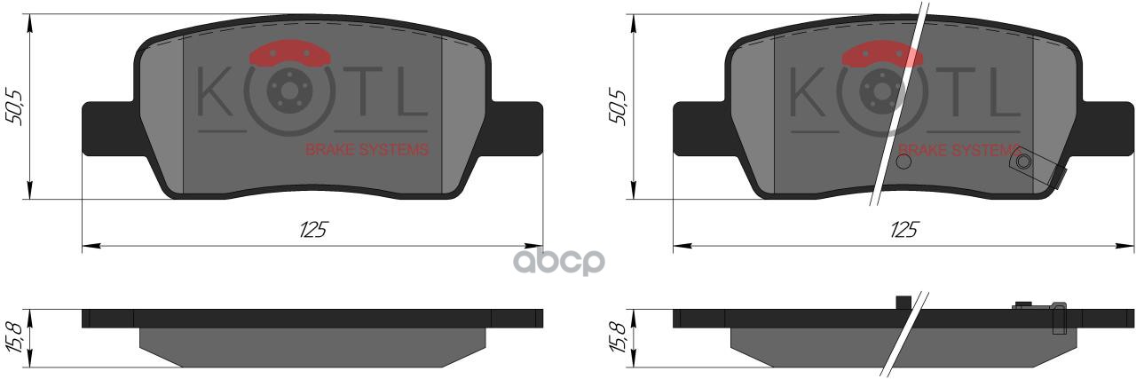 

Тормозные колодки KOTL задние дисковые 67kt