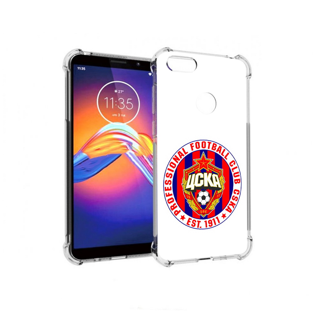 

Чехол MyPads Tocco для Motorola Moto E6 ФК ЦСК логотип (PT227058.343.178), Прозрачный, Tocco