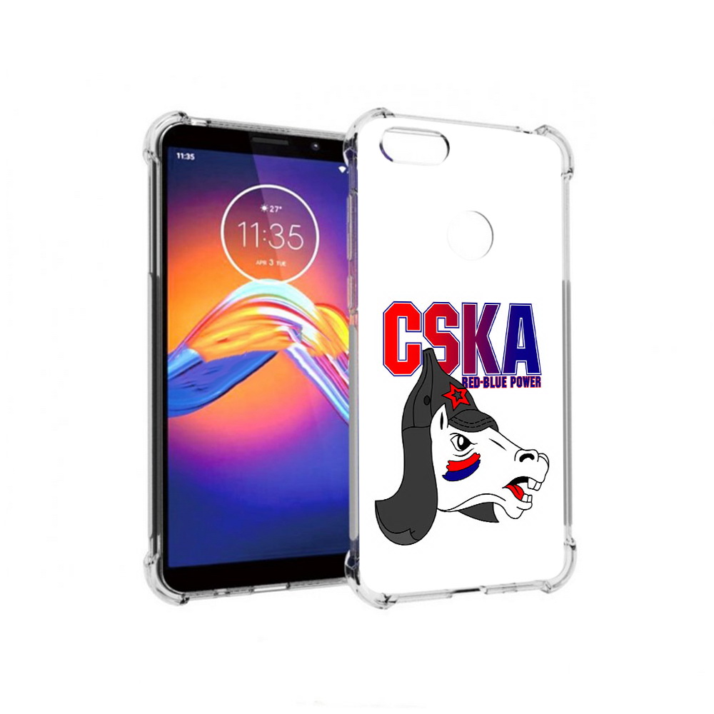 

Чехол MyPads Tocco для Motorola Moto E6 ФК ЦСК лошадка россия (PT227058.343.179), Прозрачный, Tocco