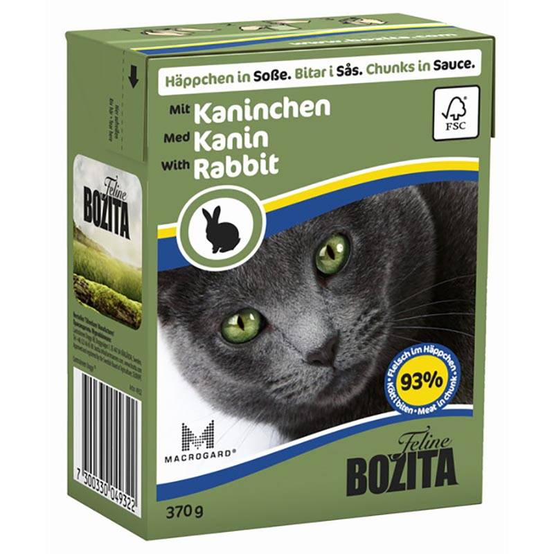 фото Влажный корм для кошек bozita feline, кролик в желе, 16шт по 370г