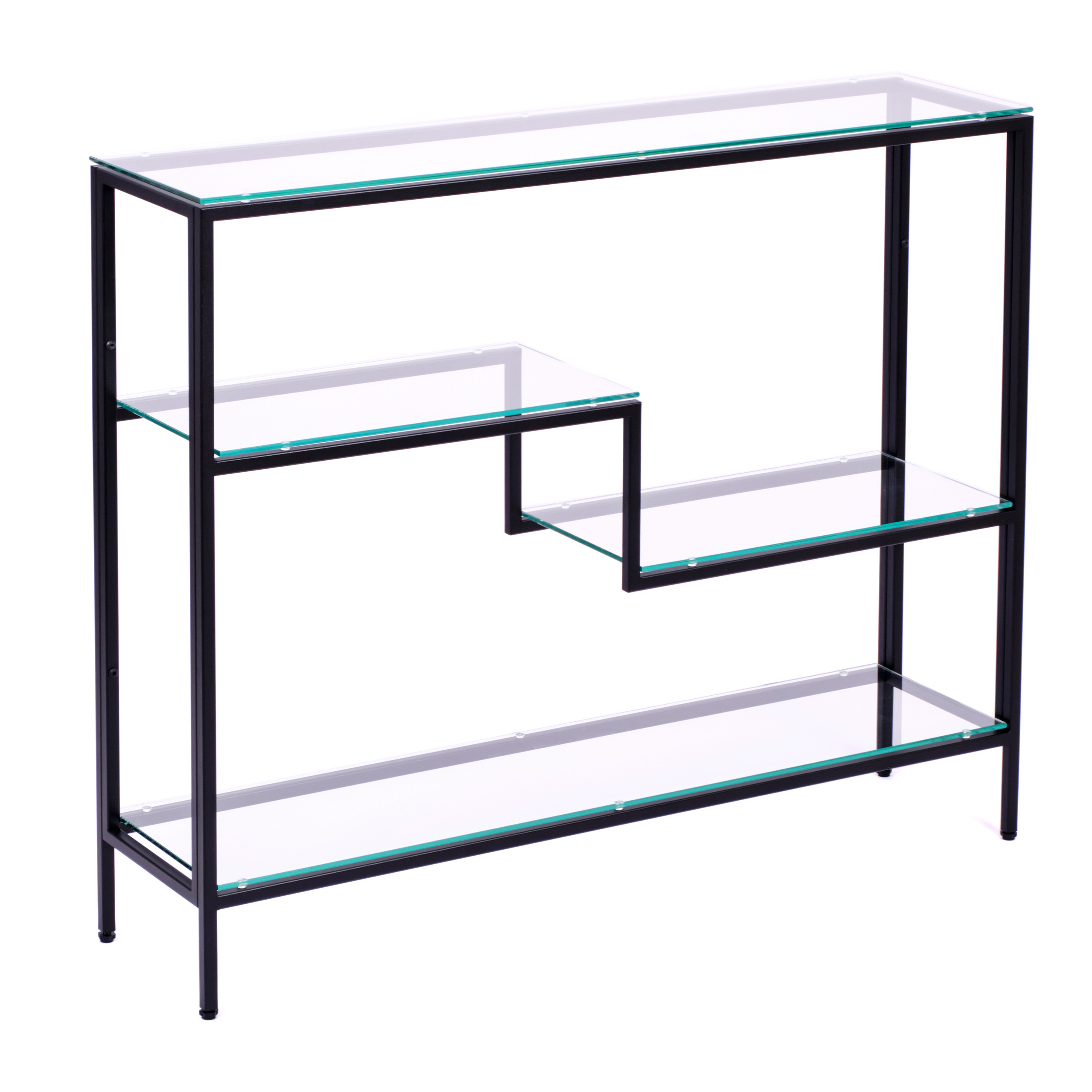 Консольный стол 1012-CB clear черный муар AllConsoles 100x25x80