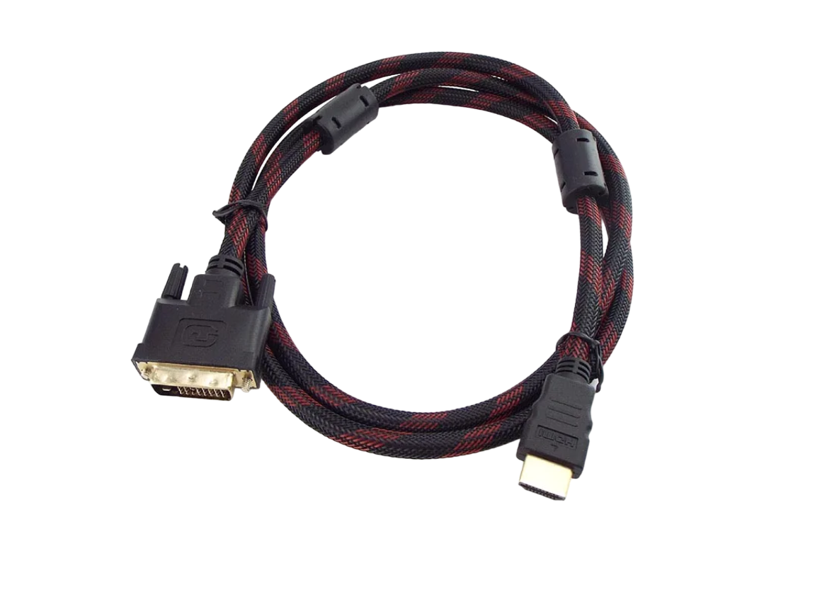 

Кабель NoBrand HDMI - DVI, 1.5м красный, черный