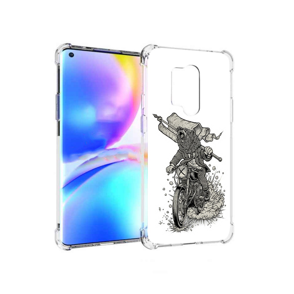 

Чехол MyPads Tocco для OnePlus 8 Pro медведь на мотоцикле (PT148281.139.467), Прозрачный, Tocco
