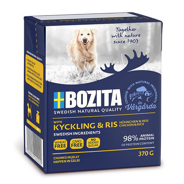 фото Влажный корм для собак bozita naturals, курица, рис, в желе 16шт по 370г