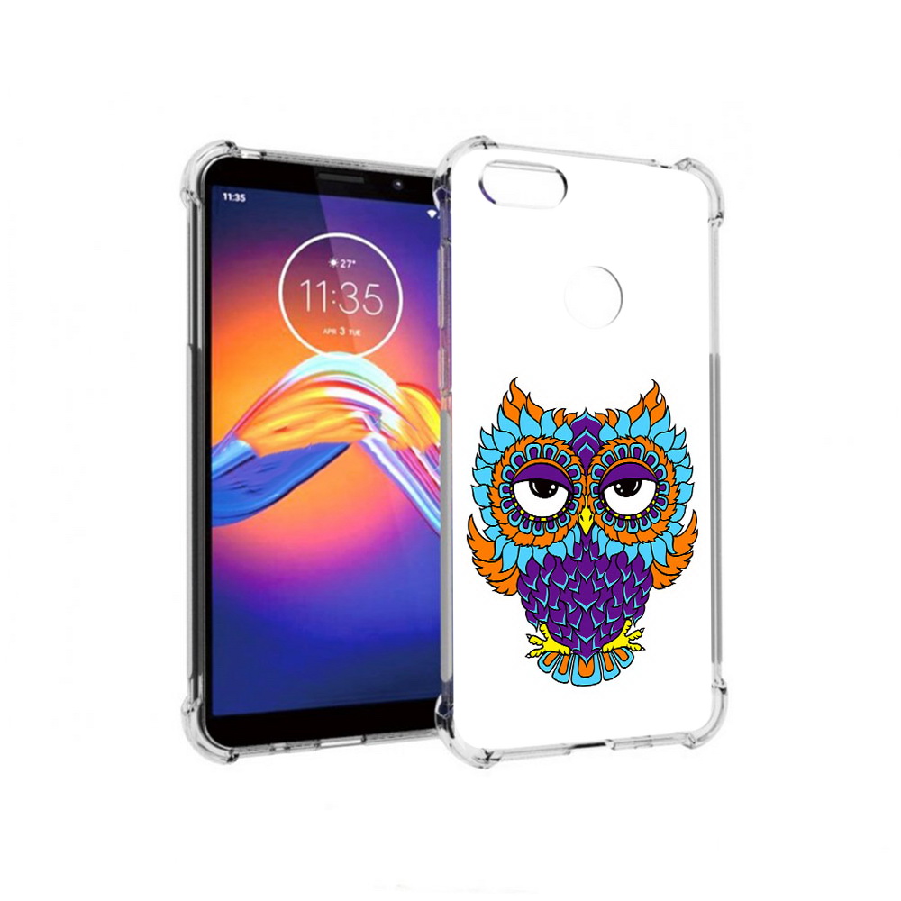 

Чехол MyPads Tocco для Motorola Moto E6 Цветная сова (PT227058.343.198), Прозрачный, Tocco
