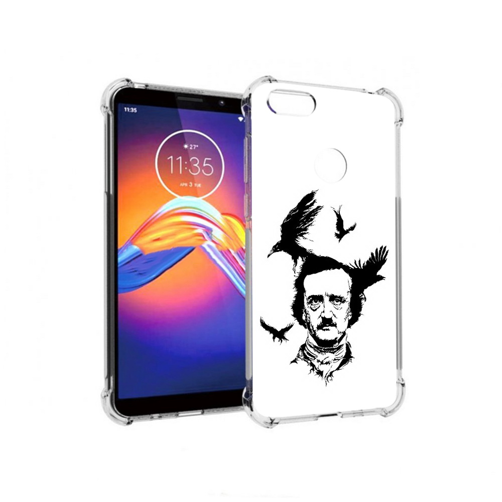 

Чехол MyPads Tocco для Motorola Moto E6 Эдгар Аллан черно белый (PT227058.343.204), Прозрачный, Tocco