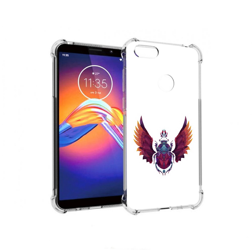 

Чехол MyPads Tocco для Motorola Moto E6 алмазный скоробей (PT227058.343.219), Прозрачный, Tocco