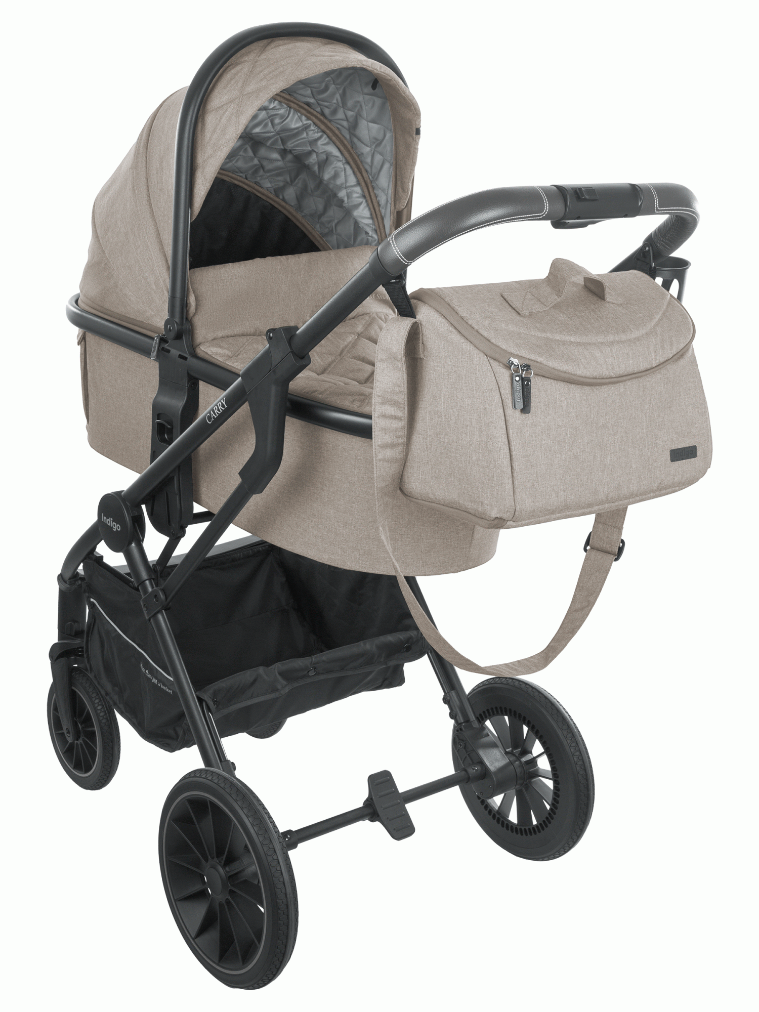 

Коляска детская 2 в 1 Indigo Carry, бежевый, 2в1 Indigo CARRY