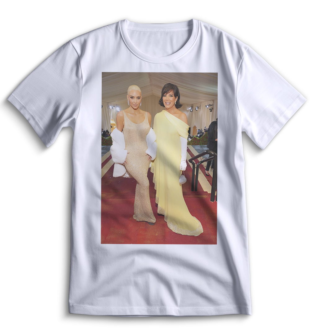 Белая футболка Top T-shirt с изображением Крисс Дженнер (Kris Jenner) 0045, размер XS.