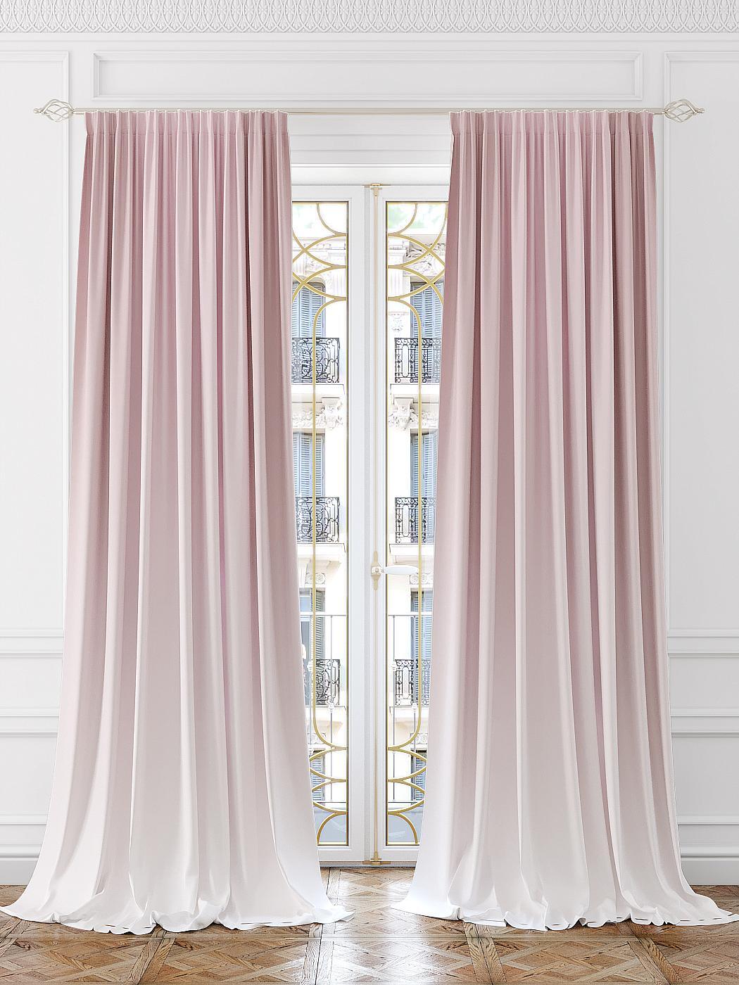 

Комплекты штор AT HOME Элдони высота 280 см, ширина 150 см, Розовый, 952225