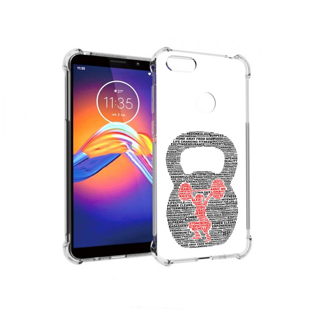 

Чехол MyPads Tocco для Motorola Moto E6 бодибилдинг гиря из слов (PT227058.343.232), Прозрачный, Tocco