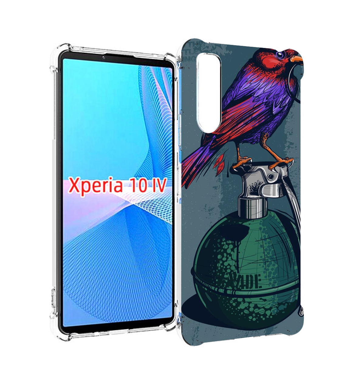 

Чехол MyPads птица с гранатой для Sony Xperia 10 IV (10-4), Прозрачный, Tocco