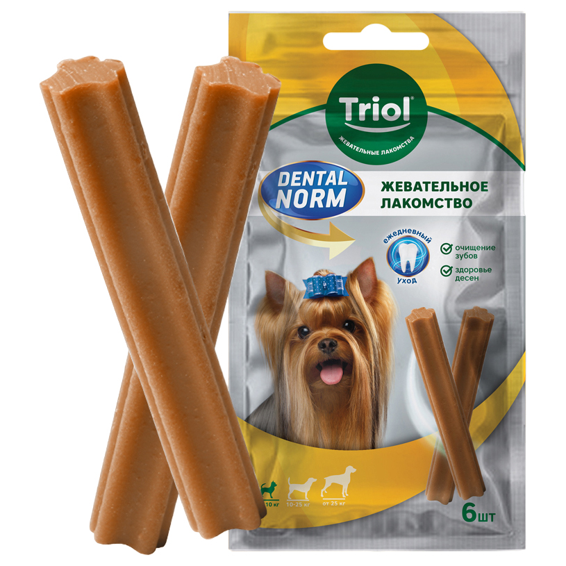 

Лакомство для собак Triol Dental Norm для мелких пород Палочки жевательные 90 г