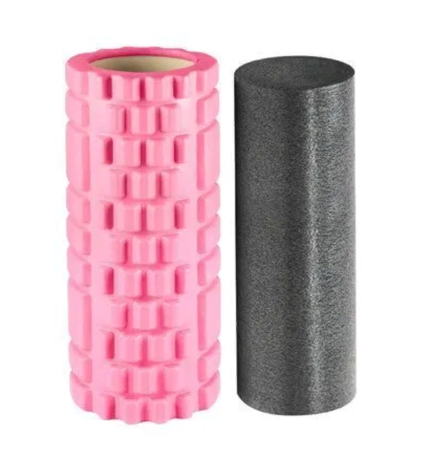 Массажные ролики для йоги и фитнеса 2 в 1, розовый/чёрный, DASWERK, 680024