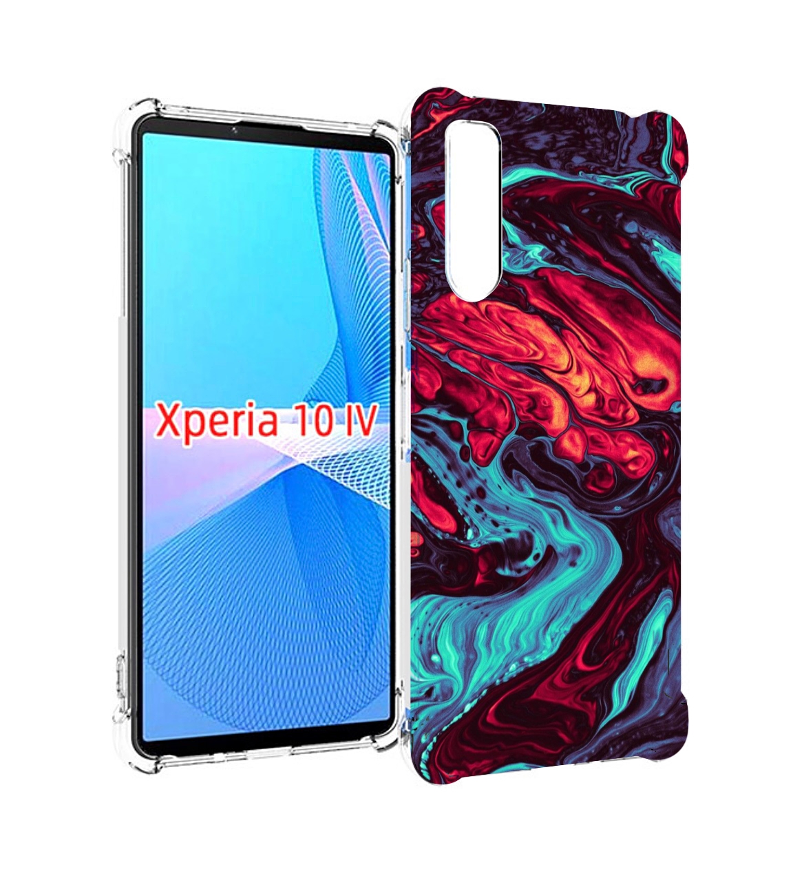 

Чехол MyPads разбавленная краска для Sony Xperia 10 IV (10-4), Прозрачный, Tocco