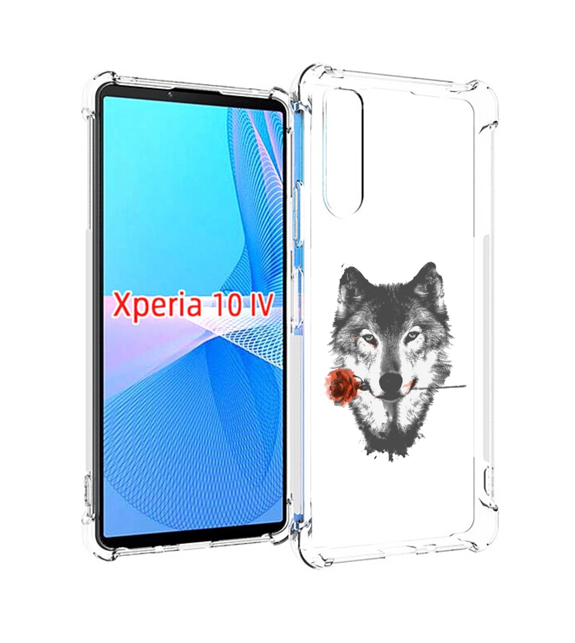 

Чехол MyPads волк с розой для Sony Xperia 10 IV (10-4), Прозрачный, Tocco