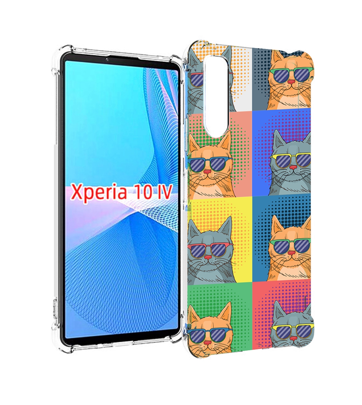 

Чехол MyPads разноцветные-коты для Sony Xperia 10 IV (10-4), Прозрачный, Tocco