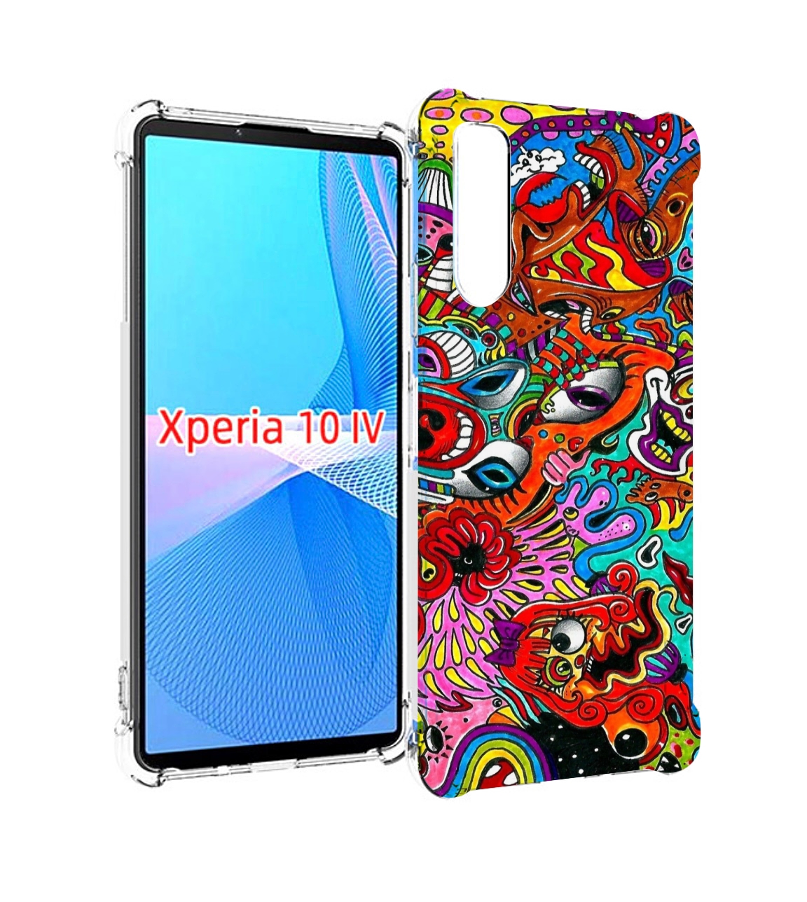 

Чехол MyPads разные абстракции яркие для Sony Xperia 10 IV (10-4), Прозрачный, Tocco