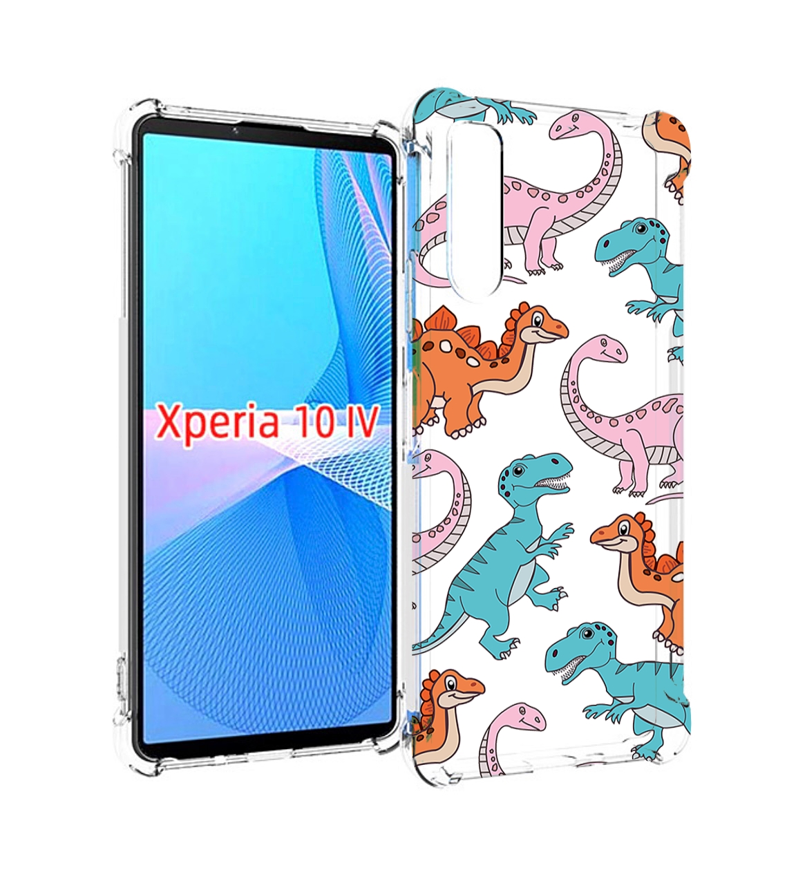 

Чехол MyPads разные-динозаврики для Sony Xperia 10 IV (10-4), Прозрачный, Tocco