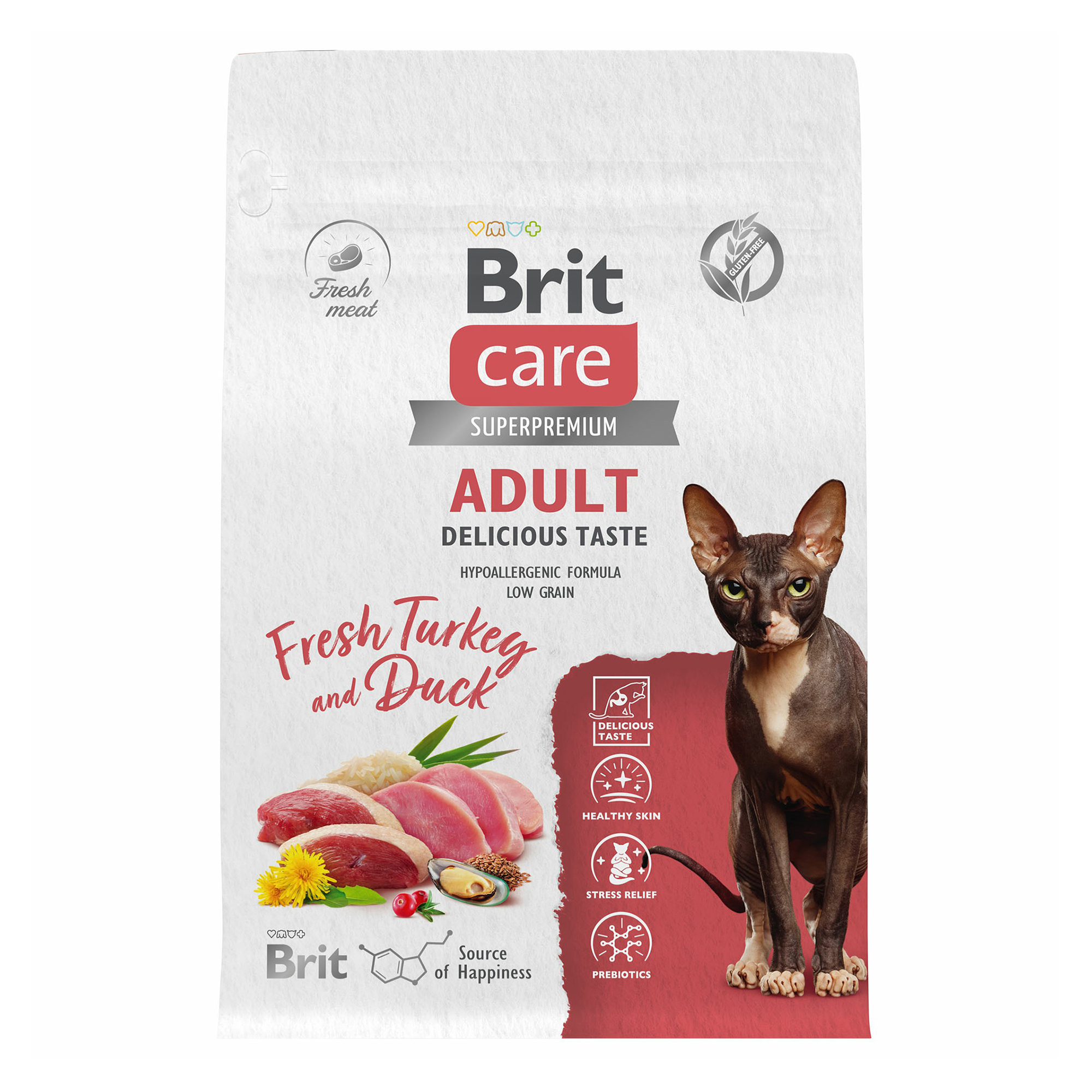 Сухой корм для кошек Brit Care Cat Adult Delicious Taste с индейкой и уткой 400 г
