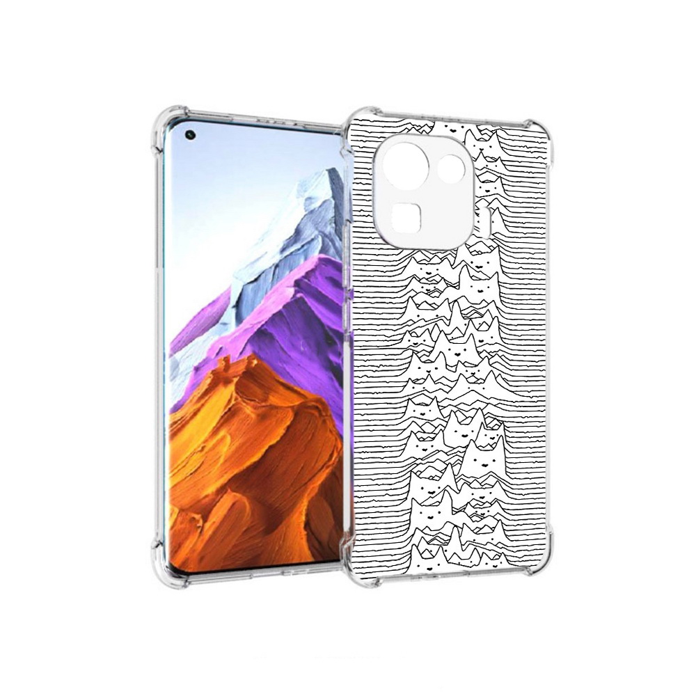 

Чехол MyPads Tocco для Xiaomi 11 Pro черно белые коты 3D (PT144585.286.682), Прозрачный, Tocco