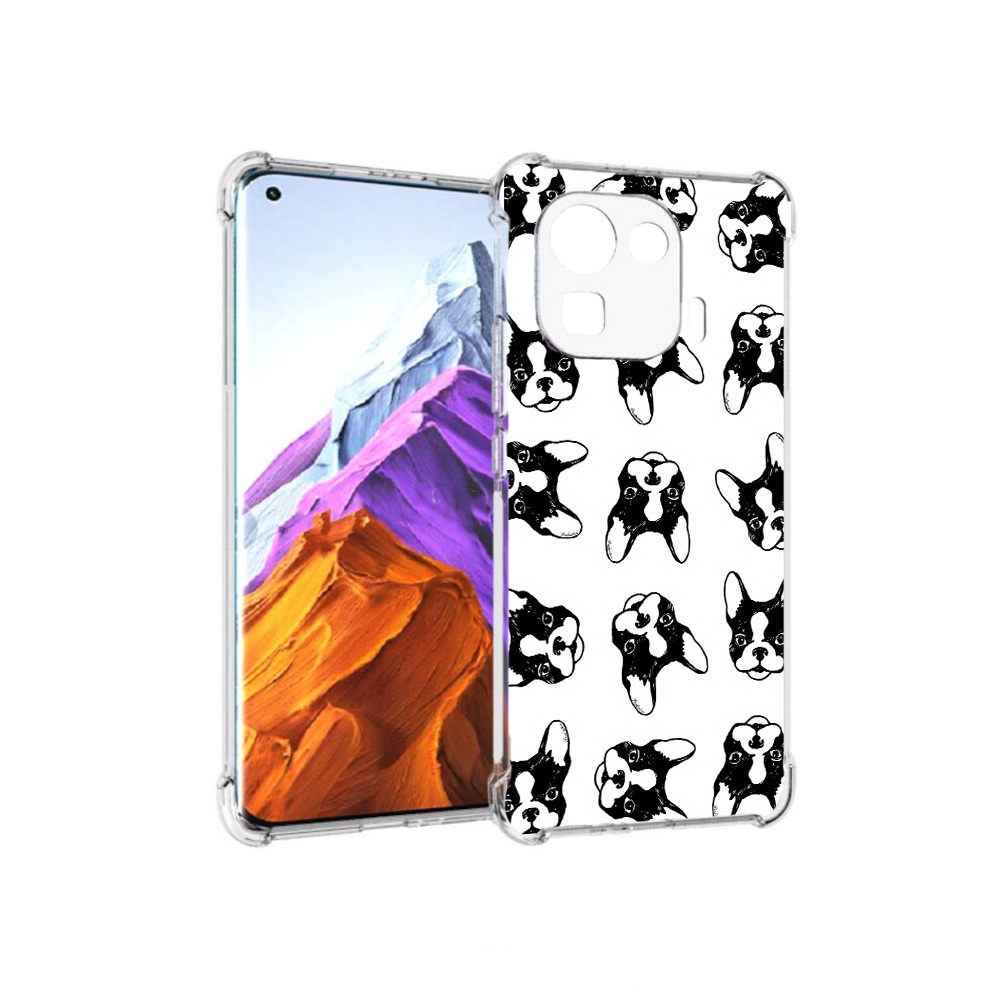 

Чехол MyPads Tocco для Xiaomi 11 Pro черно белые собачки (PT144585.286.683), Прозрачный, Tocco