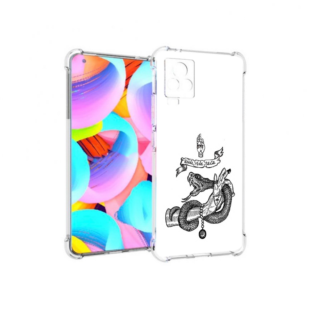 

Чехол MyPads Tocco для Vivo IQOO 7 змея на руке рисунок, Прозрачный, Tocco