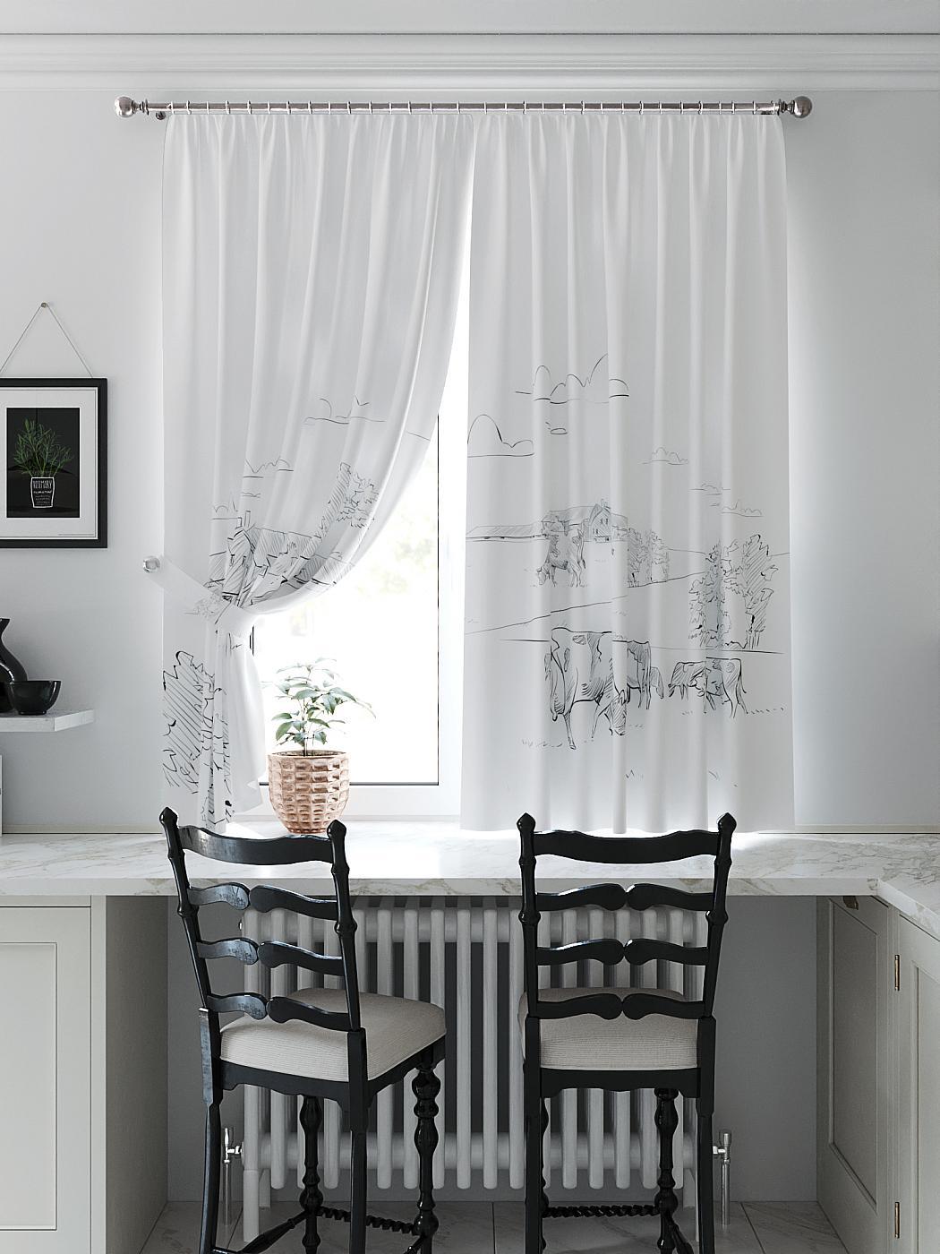

Комплекты штор AT HOME Мивиренс высота 180 см, ширина 150 см, Белый, 961251