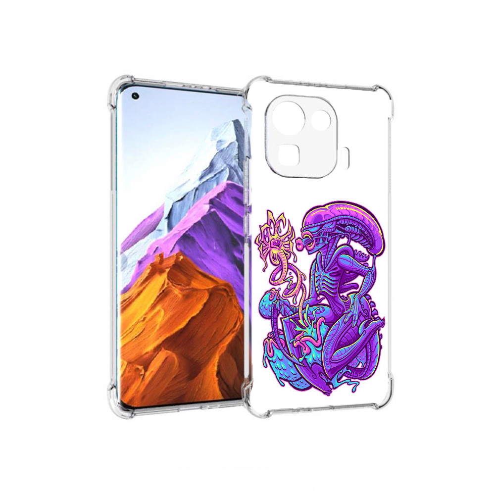 

Чехол MyPads Tocco для Xiaomi 11 Pro чужой фиолетовый цвет (PT144585.286.693), Прозрачный, Tocco