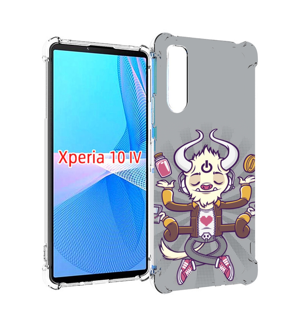 

Чехол MyPads рогатый любитель поиграть для Sony Xperia 10 IV (10-4), Прозрачный, Tocco